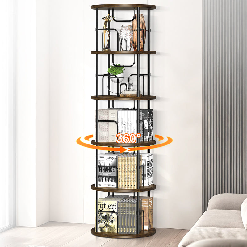 360° Rotating 5-Tier Bookshelf – Space-Saving, Sturdy & Versatile