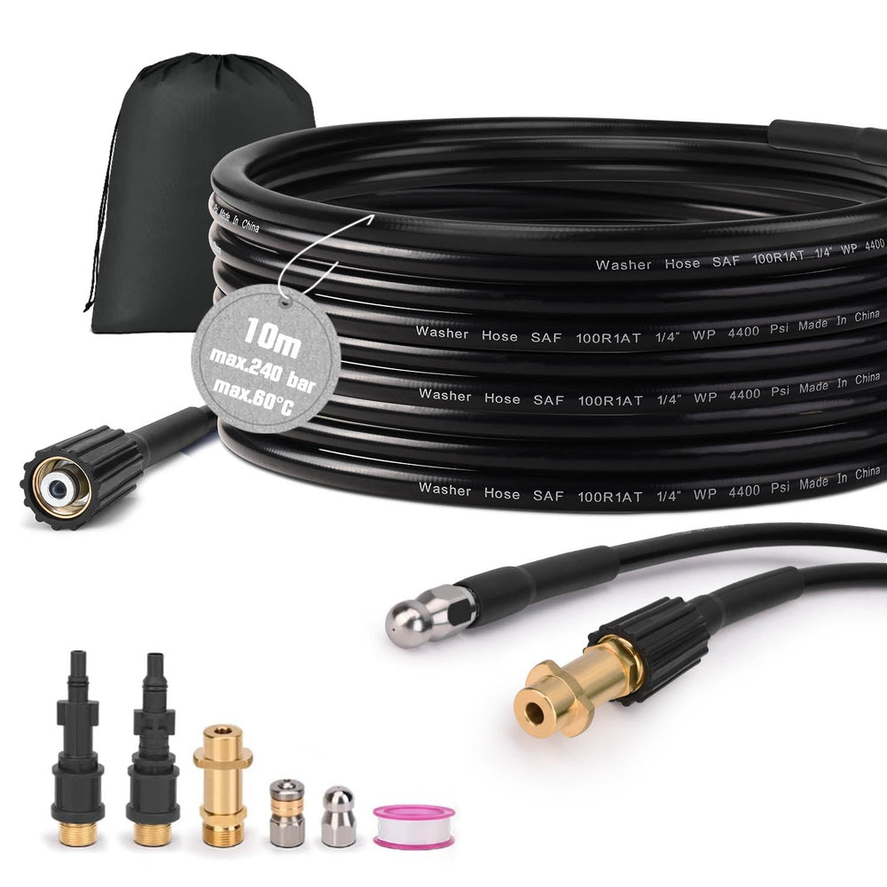 10-30 m tubo per pulizia tubi max. 240 bar per Kärcher K2-K7, LAVOR, Bosch idropulitrici