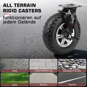 10" Universal heavy-duty caster 250 mm – 360° swivel, pneumatic tire, 170 kg load capacity, for workshop & transport carts
