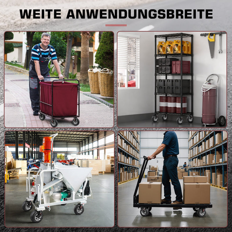 10" Universal heavy-duty caster 250 mm – 360° swivel, pneumatic tire, 170 kg load capacity, for workshop & transport carts