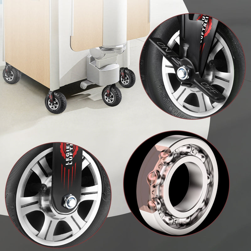 10" universal heavy-duty caster wheel 250 mm – 360° swivel, pneumatic tire, 170 kg load capacity, for workshop & transport carts