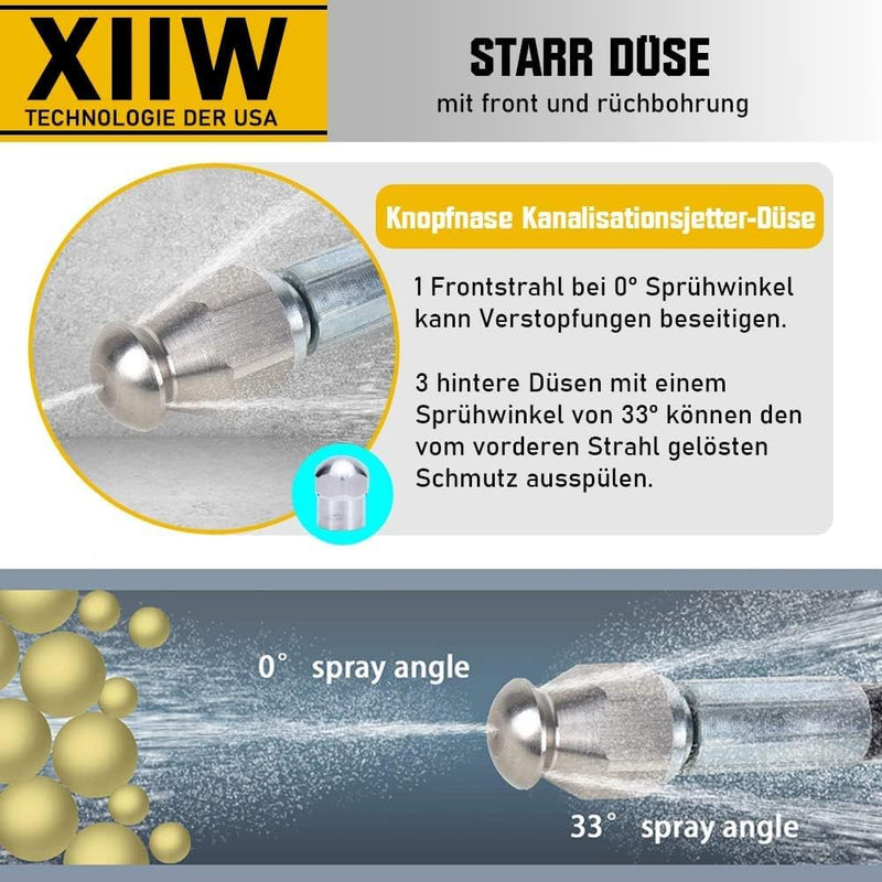 Tuyau de nettoyage de canalisations 10 m - 30 m, max. 240 bar pour nettoyeur haute pression Kärcher K2 - K7