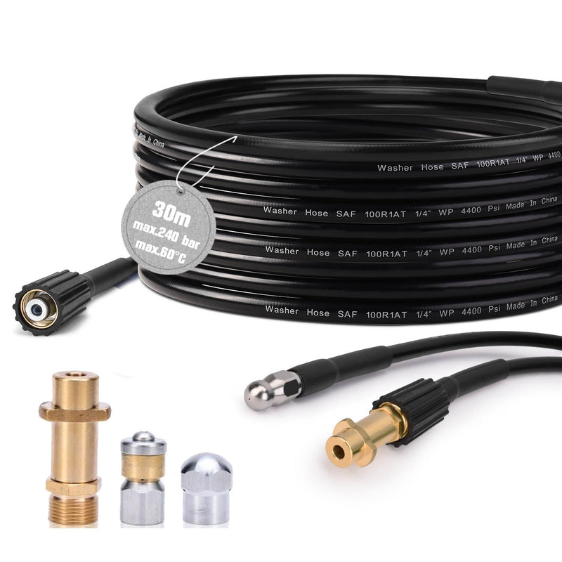 Tuyau de débouchage 10m - 30m, max. 240 bar pour nettoyeurs haute pression Kärcher K2 - K7