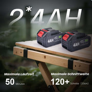 12-inch cordless chainsaw – brushless motor, automatic lubrication & chain tensioning, dual 4 Ah battery