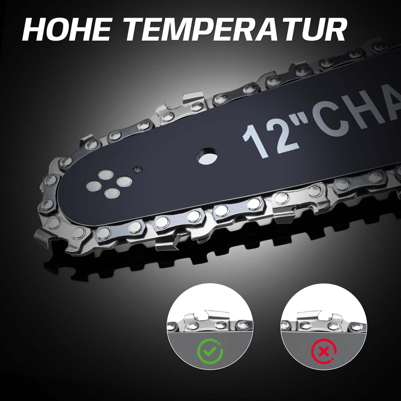 12-inch battery chainsaw – brushless motor, automatic lubrication & chain tensioning, dual 4 Ah battery