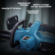 12-inch battery chainsaw – brushless motor, automatic lubrication & chain tensioning, dual 4 Ah battery