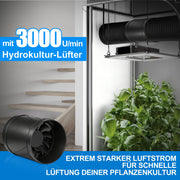 150mm rørventilator med trinløs hastighedsregulering – kraftfuld, støjsvag, 9,8 m³/min luftstrøm til garage og kælder