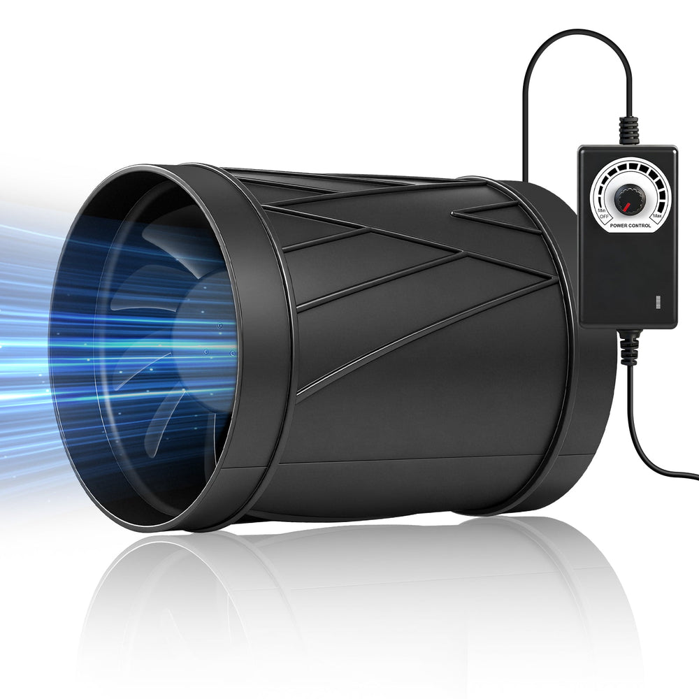 150 mm Ventilateur en ligne à vitesse variable – puissant, silencieux, débit d’air de 9,8 m³/min pour garage et cave