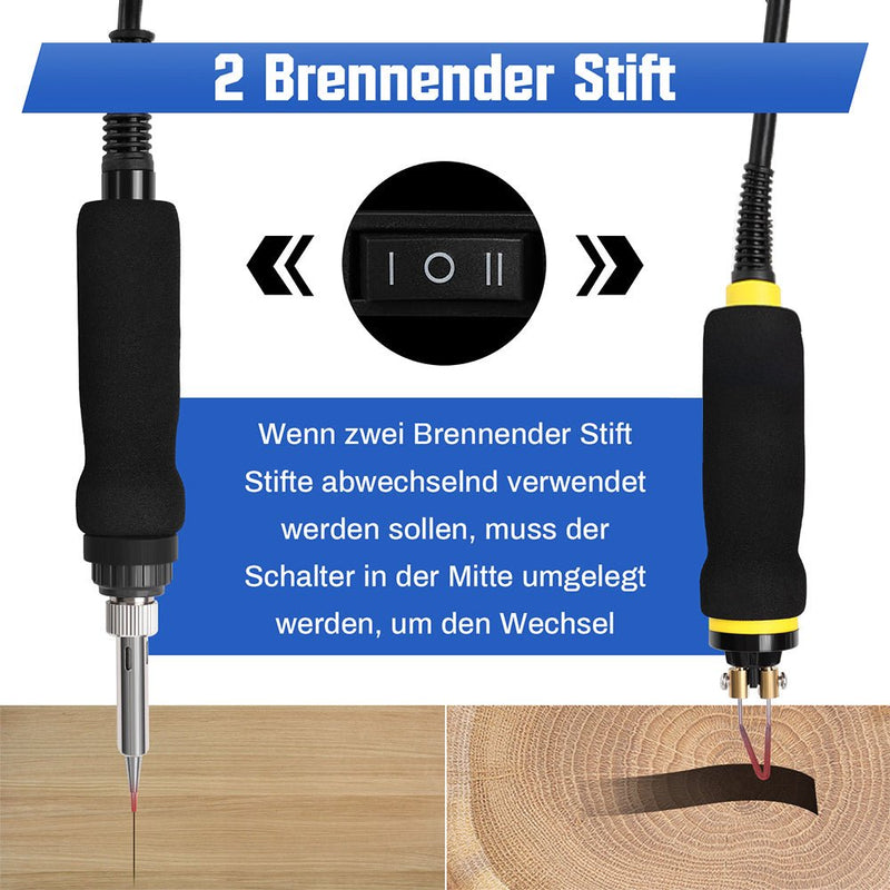 165-piece pyrography set with digital temperature control – 33 burning tips for wood, leather & crafting