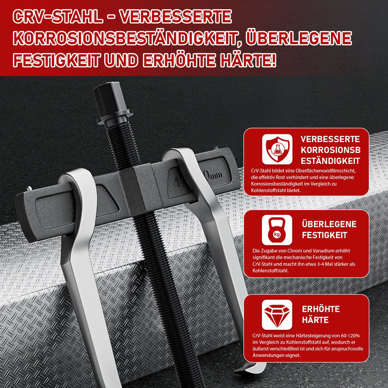 Extractor de 2 garras de acero CrV, reversible, forjado, 1,68–4,5 t, para rodamientos y engranajes