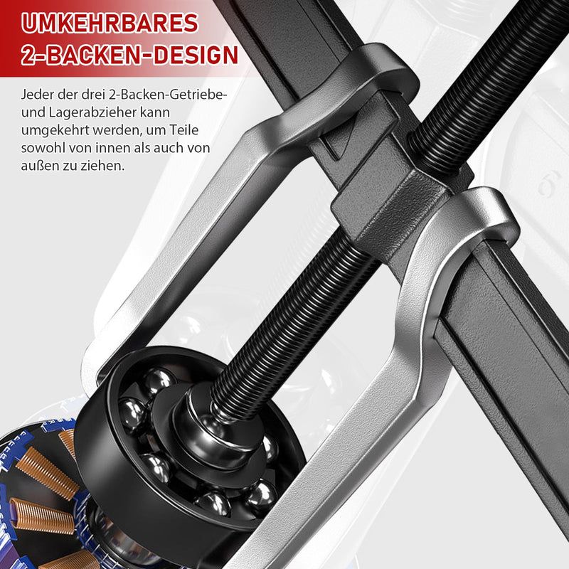 Extractor de 2 garras de acero CrV, reversible, forjado, 1,68–4,5 t, para rodamientos y engranajes