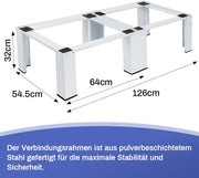 Support double à 2 niveaux pour lave-linge et sèche-linge | 126x54.5cm | max. 2x150kg