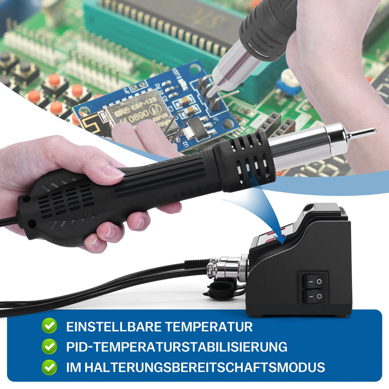 2-in-1-juotosasema kuumailmalla ja 80 W juotoskolvilla | 780 W | PID-lämpötilansäätö | täydellinen setti SMD/BGA:lle