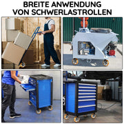 2×200mm Schwerlast - Lenkrollen – 360° drehbar, leise & stark für Werkstatt, Garage & Pflegewagen