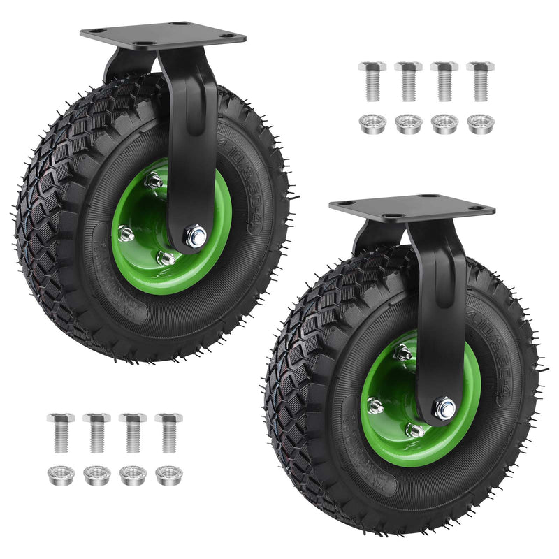 Juego de 2: recto y estable 250mm – rígido, con aire, hasta 600kg – para taller y carros de transporte