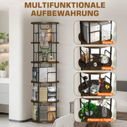 360° Rotating Bookshelf, 5-Tier – Space-Saving, Sturdy & Versatile