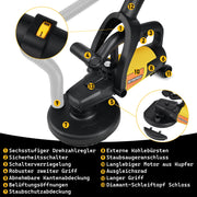 3800W Betonschleifer mit Staubsaugsystem – Professionelles Schleifen für Beton, Naturstein, Fliesen & Putz