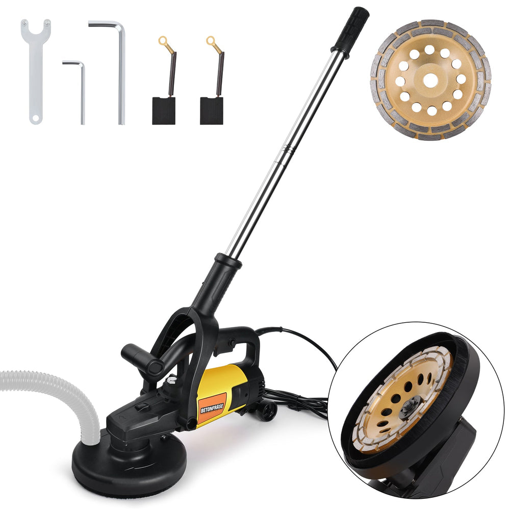 3800W Concrete Grinder with Dust Extraction System – Professional Grinding for Concrete, Natural Stone, Tiles & Plaster