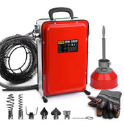 390W Rohrreinigungsmaschine mit 12m Ø16mm, 10m Ø8mm Spirale für Ø20 - 100mm Rohrleitungen 450U/M