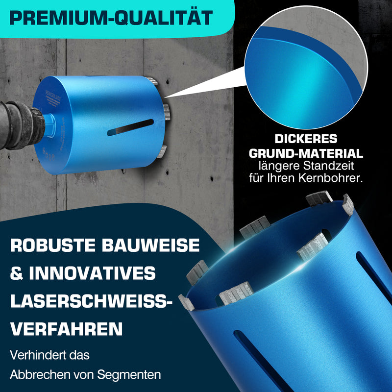 Profi diamond core drill bit for concrete & reinforced concrete Ø26–202 mm, M22, SDS Plus/Max, wet & dry drilling