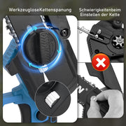 450W Mini Akku Kettensäge – leicht, bürstenloser Motor, Garten & DIY