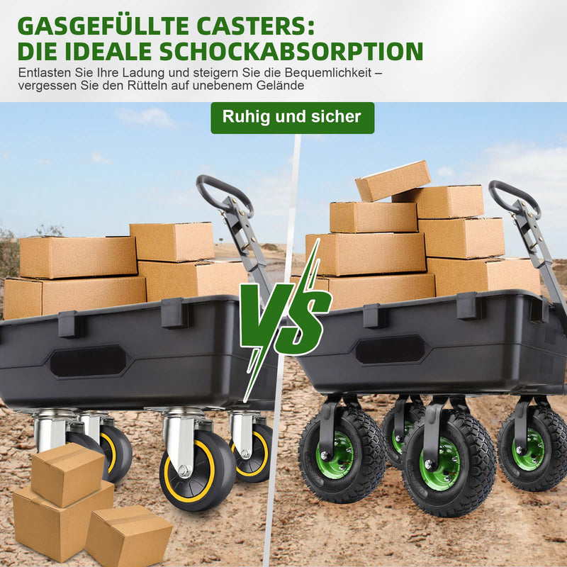 Set de 4 ruedas para cargas pesadas de 250 mm – 2 ruedas giratorias con freno + 2 fijas, neumáticos, 200 kg de capacidad por rueda