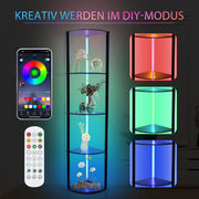 5-Tier RGB Corner Shelf Stand, LED Floor Lamp for Living Room, 160 cm, App & Remote Control, 2700–6500K