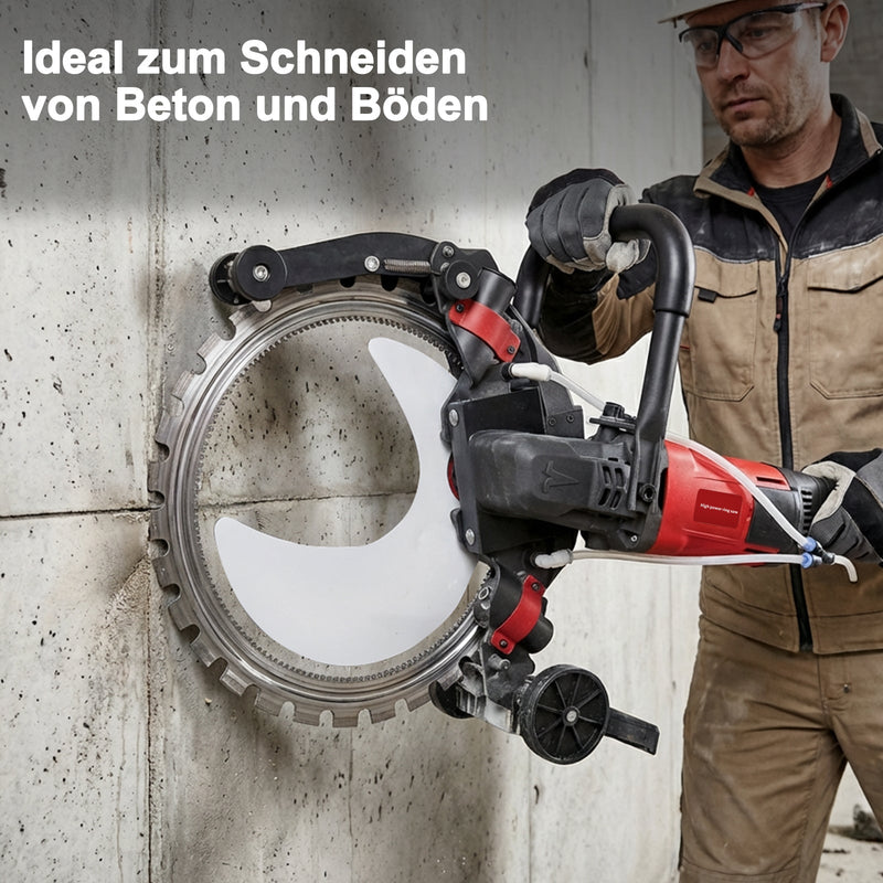 5000W elektrisk betonsav med 408 mm diamantklinge & vådskæresystem til væg, beton & sten