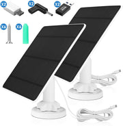 5W solarmodul til batteridrevne overvågningskameraer – udendørs solpanel IP65 med USB/USB-C/DC 3,5 mm til 5V WiFi-kamera