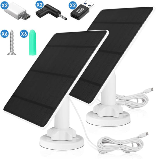 5W Solarmodul für Akku - Überwachungskameras – Outdoor Solarpanel IP65 mit USB/USB - C/DC 3,5 mm für 5V WLAN Kamera