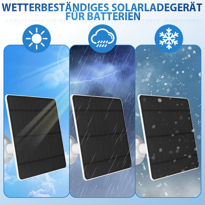 5W solarmodul til batteri-overvågningskameraer – udendørs solpanel IP65 med USB/USB-C/DC 3,5 mm til 5V WiFi-kamera