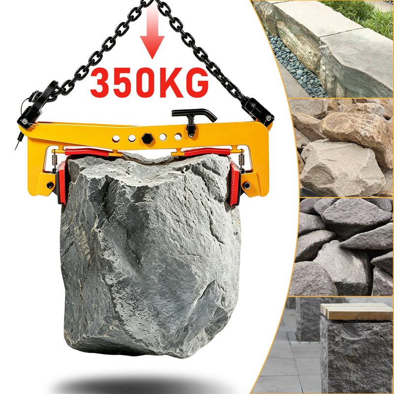 XIIW Versetzzange Bordsteinzange 350 kg, 30–51 cm, mit Kette für Bagger und Kran