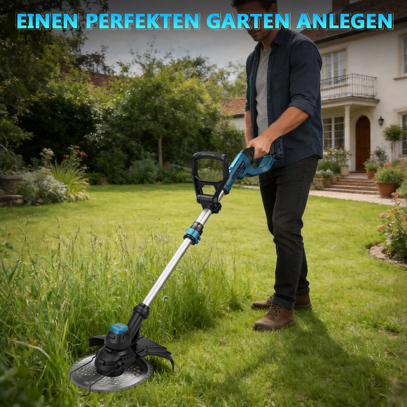 Desbrozadora inalámbrica 980W sin escobillas, 14800 rpm, cortabordes y cepillo para malas hierbas con disco de sierra, compatible con 18V, multifunción de jardín