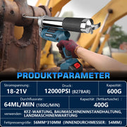 Akku-vetspuit 18-21V hogedruk 12000 PSI met led, 2-in-1 handgreep en veelzijdige sproeiers voor machineonderhoud