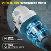 Batteridriven metallnibbler 18V med borstlös motor, 360° vridbar plåtsax, för rostfritt stål och aluminium, utan batteri