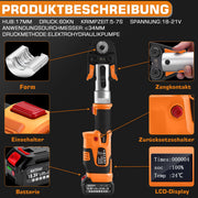 Battery-powered electrohydraulic crimping pliers – automatic pressure control, TH & V pressing jaws