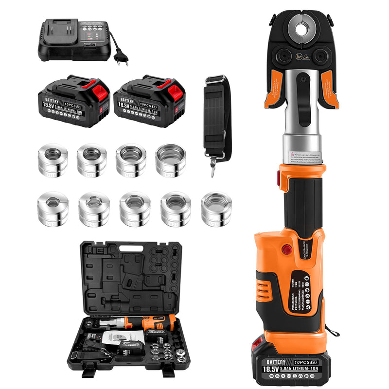 Battery-powered electrohydraulic crimping tool – automatic pressure control, TH & V crimping jaws