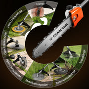 Cordless grass trimmer with pole pruner 1380W brushless 2x 4Ah battery brush cutter weed brush multifunction garden tool 4-in-1