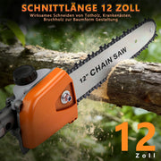 Cordless lawn trimmer with pole pruner 1380W brushless 2x 4Ah battery brush cutter weed brush multifunction garden tool 4-in-1