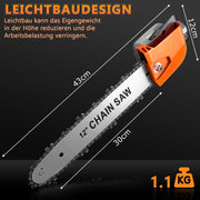 Battery grass trimmer with pole pruner 1380W brushless, 2x 4Ah battery, brush cutter, weed brush, multifunction garden tool 4-in-1
