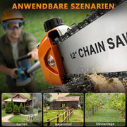 Cordless grass trimmer with pole saw, 1380W brushless, 2x 4Ah battery, brush cutter, weed brush, multifunction garden tool 4-in-1