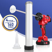 Automatic cartridge gun with LED lighting, variable speed & 7840 N pressure – ideal for silicone and glass bonding