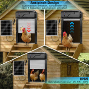 Automatic solar-powered chicken coop door with 1080P camera and app control