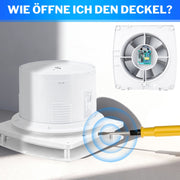 Deumidificatore automatico con sensore di umidità e funzione di post-ventilazione – Ventilatore silenzioso per bagno e cucina, protezione ضد schizzi IPX4