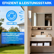 Deumidificatore automatico con sensore di umidità e funzione post-ventilazione – Ventilatore silenzioso per bagno e cucina, protezione IPX4 ضد spruzzi