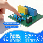 Deumidificatore automatico con sensore di umidità e funzione di post-ventilazione – Ventola silenziosa per bagno e cucina, protezione dagli spruzzi IPX4