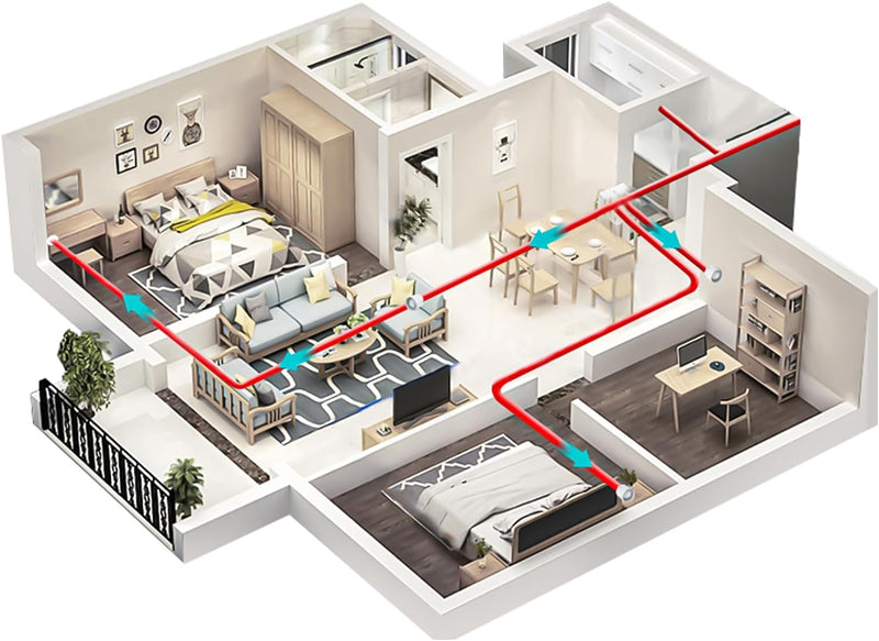 Badeværelsesventilator 100 mm – støjsvag, effektiv med tilbagestrømningsspjæld og overophedningsbeskyttelse til badeværelser og fugtige rum