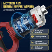 Betonrüttler 1800W mit 1,5m Schlauch & 35mm Vibrationskopf – Hochleistungs - Betonrüttler für Baustelle & Schalungsarbeiten