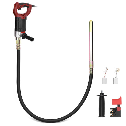 Betonrüttler 1800W mit 1,5m Schlauch & 35mm Vibrationskopf – Hochleistungs - Betonrüttler für Baustelle & Schalungsarbeiten