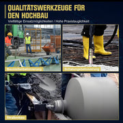 Betonrüttler 1800W mit 1,5m Schlauch & 35mm Vibrationskopf – Hochleistungs - Betonrüttler für Baustelle & Schalungsarbeiten